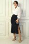 Skirt with Elastic Waist and Two Side Slits