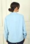 Women's Buttoned Front Sleeves Gathered Long Sleeve Shirt - 4