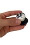 15 Pcs Black Rose Pattern White Polymer Button Handle Black Tab Furniture Kitchen Cabinet Drawer Handle - 2