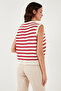 Striped Oversize Fit V-Neck Buttoned Vest 4616175 - 7