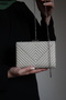 Women's Mother-Of-Pearl Ecru Pearled Jewelled Evening Dress Cluch/Shoulder Night/Wedding/Engagement Bag - 2