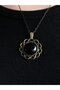 Natural Stone Onyx Natural Stone Women's Antique Model Necklace with 40cm Chain Euk11O - 2