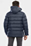 Boy's Navy Blue Fleece Inside Furry Waterproof Winter Thick Hooded Coat - 3