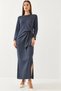 Women's Indigo Tie-Dye Detailed Modal Dress 60351002 - 2