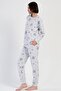Women's Jacquard Long Sleeve Gray Pajamas Suit C2T3N0O204 - 2