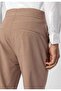 High waist buckle belt pleated fabric trousers - 5