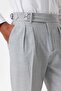 Gray High Waist Pleated Textured Men's Trousers - 5
