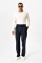 Navy Blue High Waist Pleated Relaxed Fit Baggy Men's Pants - 2