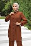 Gather Detailed Hijab Brown Set - 2