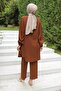 Gather Detailed Hijab Brown Set - 5