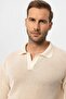 Polo collar Lace-Like Knit men's t-shirt - 5