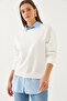 Women's White Shirt Detailed Sweatshirt 60351021 - 5