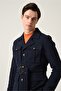 Men's apache collar belt detailed seasonal jacket - 3