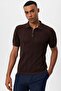 Polo Collar Zippered Knitted Men's T-Shirt