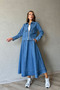 Premium Denim Blue Jacket and Skirt Set - 2