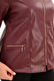 Faux Leather Large Size Jacket - 4