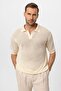 Polo collar Lace-Like Knit men's t-shirt