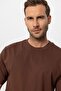 Dark Brown Crew Neck Basic T-Shirt - 5