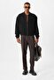 Textured Oversize Bomber Men's Coat - 3