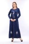 Women's Long Sleeve Velvet Dress - 7