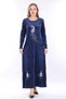 Women's Long Sleeve Velvet Dress - 8