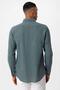 Green Linen Blend Men's Shirt - 5