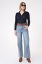 Women's Polo Neck Knit Detailed Regular Fit Knitwear Sweater Navy Blue 25W3004 - 4