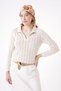 Women's Polo Neck Knit Detailed Regular Fit Knitwear Sweater Beige 25W3004 - 3
