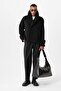 Black Double Breasted Crop Fit Men's Coat - 4