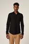 Men's hidden button long sleeve slim fit knit shirt