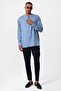Baby Blue Hakim Collar Regular Fit Men's Shirt - 5