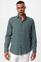 Green Linen Blend Men's Shirt