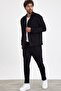 New Season Men's Trousers and Shirts 2-Piece Black Suede Set Mz0802 - 4