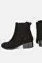 Women's Black Nubuck Genuine Natural Leather Number 35-41 Chelsea Boots & Booties - 4