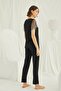 19193 Women's Black Short Sleeve Pajama Set - 4
