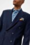 Men's Blazer Jacket - 100% Linen, Navy Blue, Double Breasted Closure - 4