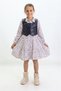 My Little One's Girls' Buttoned Dress with Leather Vest - Black
