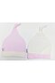 2-Piece Cotton Striped Knitted Combed Cotton Baby Beanie with Smile Embroidery - 3