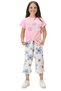 My Little One's Cicileri Happy Girl Bermuda Daisy Patterned Girls' Set - Pink - 2