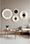 Modern 4-Piece Round Painting Set with Wooden Frame Huhu421