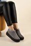 Women's Gray Wool Fur Inside Elastic Ultra Mini Boots & Booties - 3