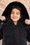 Black Boy's Puffer Jacket with Removable Hood and Fur Inside 19690 - 5