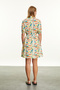 Women's Red Printed Mini Shirt Dress with Pockets - 4