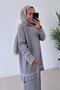 Mercerized Suit with Piping Detail - Gray - 5