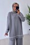 Mercerized Suit with Piping Detail - Gray - 4