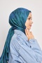 Gi Shine Jacquard Shawl - Green-Blue - - 2