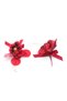 14cm 2 Pieces Cockina Red Colored Satin Fabric Christmas Flower Tree Ornament