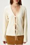 Women's Tena Laced Cream Knitwear Cardigan - 2