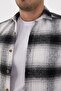 Dar Kesi̇m Oduncu Kareli̇ Slim Fit Men's Shirt - 3