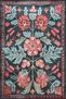 Paris Collection Gray Themed Blue Pink Floral Motifs Patterned Creative Modern Decorative Carpet 144 - 3